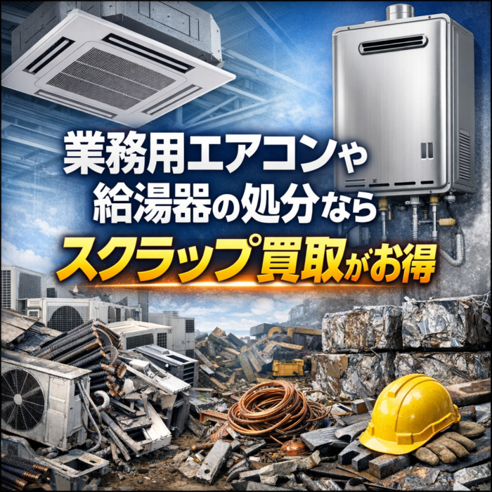 業務用エアコンや給湯器の処分ならスクラップ買取がお得